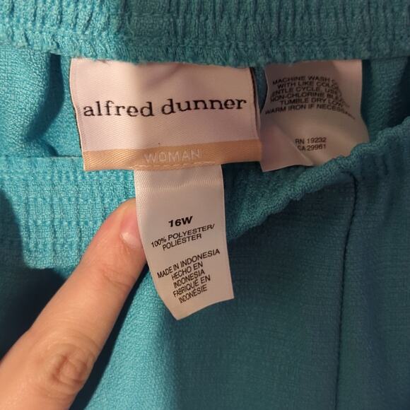 NWT Alfred Dunner Turquoise Pants Side Pockets 16WP 0186 - Picture 3 of 4